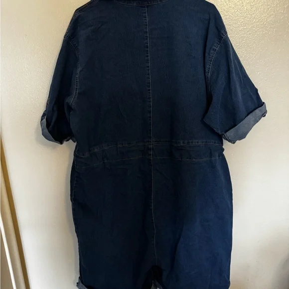 Ashley Stewart Indigo Denim Jumpsuit - Picture 6 of 9